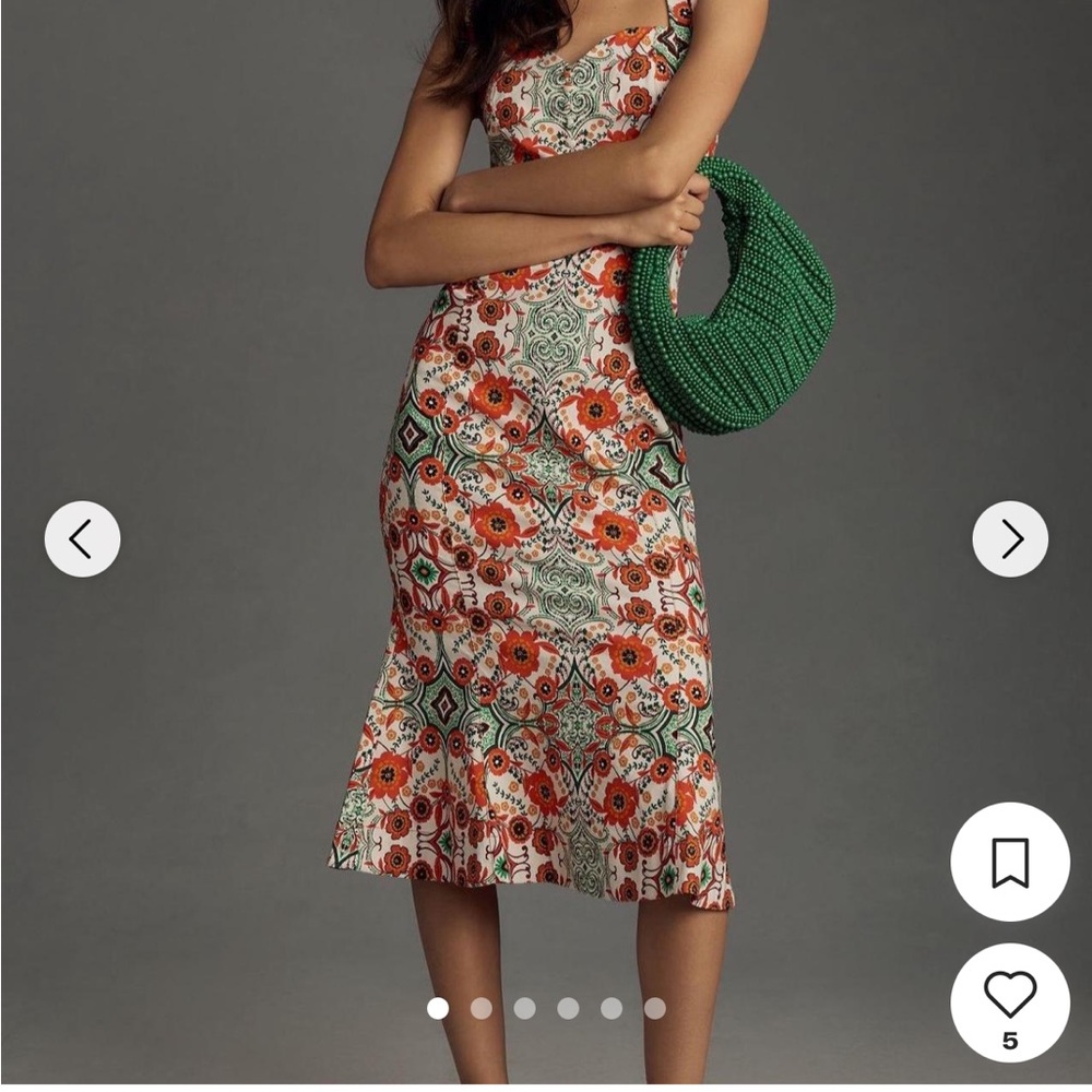 Maeve Floral Print Ruffle Sleeve Dress